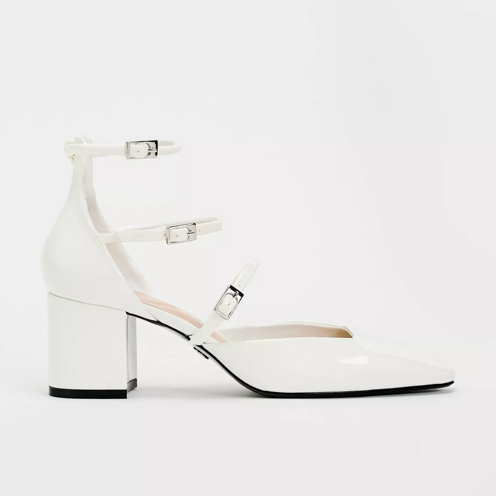 ZARA buckled block heel shoes